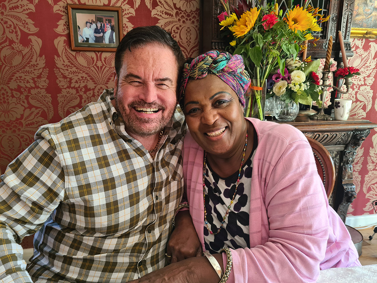 David met up with friend Rustie Lee